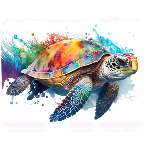 TUMOVO Paint by Numbers Kit for Adults, Sea Turtle Paint by Numbers, Turtle Swimming Adults' Paint-by-Number Kits, Watercolor Turtle Adult Paint by Number Kits, 16X20 Inch Flameless Paint by Numbers