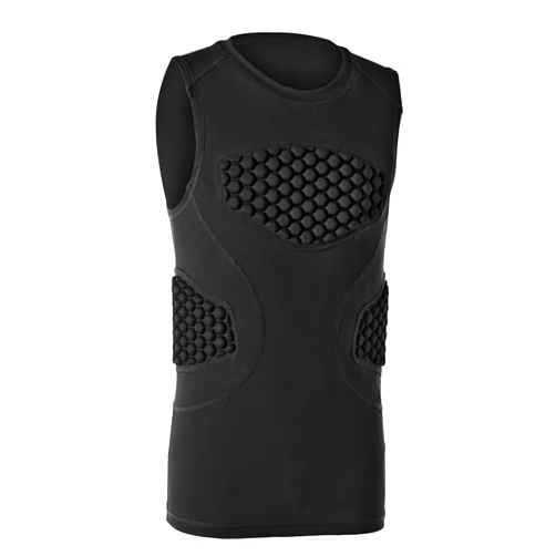 DEVOROPA Youth Boys Football Baseball Padded Compression Shirt Chest Protector Softball Lacrosse Rib Heart Sternum Guard