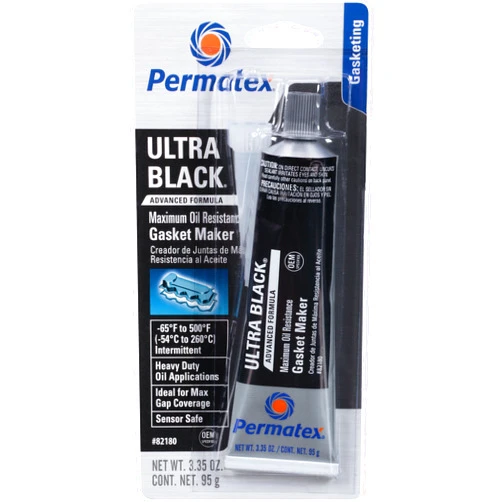 Permatex 82180-12PK Ultra Black Maximum Oil Resistance RTV Silicone Gasket Maker, 3 oz. Tube (Pack of 12)