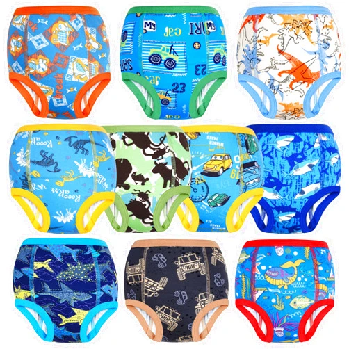 MooMoo Baby Training Underwear 10 Packs Absorbent Potty Training Pants for Boys and Girls Cotton Pee Pants 2T-9T