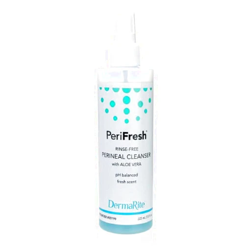DermaRite's PeriFresh Rinse-Free Perineal Cleanser - Aloe Vera Enriched, pH-Balanced, Odor Neutralizing - 7.5 oz, 5 Count