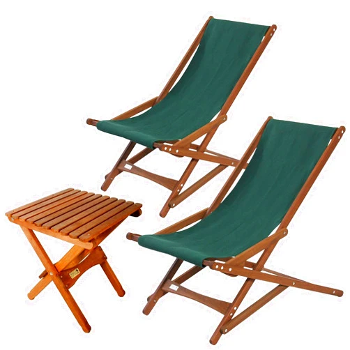 BYER OF MAINE, Pangean Tailgate Bundle, Small Table and Glider Chair, Green