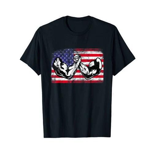 Arm Wrestling USA Flag Armwrestling Gifts Armwrestling USA Flag Arm Wrestling T-Shirt