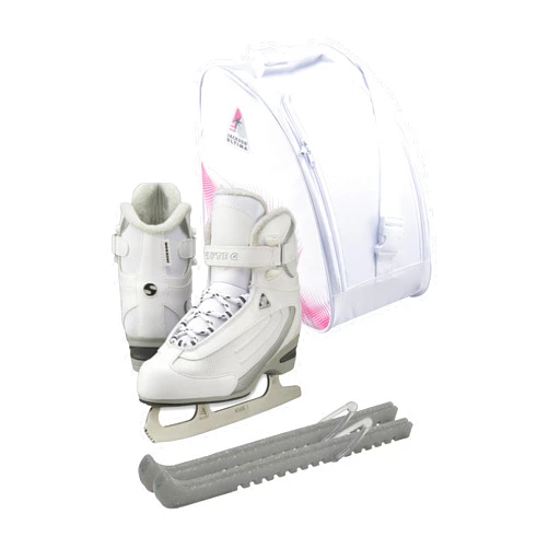 SKATE GURU Jackson Ultima Softec Vista ST3200 ST3201 Figure Ice Skates for Women and Girls/Black, Navy, White Bundle with Guardog Skate Guards Jackson Skate Bag JL350