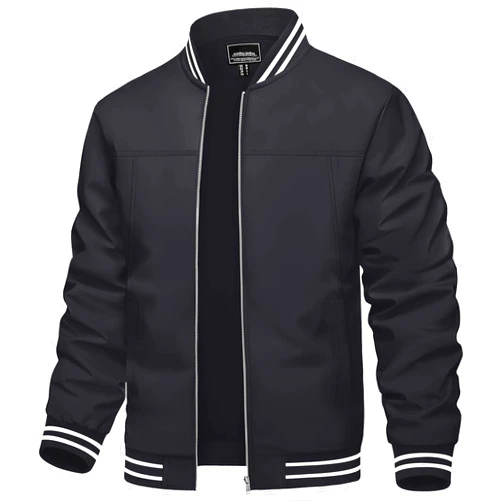 TACVASEN Men's Lightweight Jacket Casual Spring Fall Windbreaker Bomber Zip Up Coat With Pocket