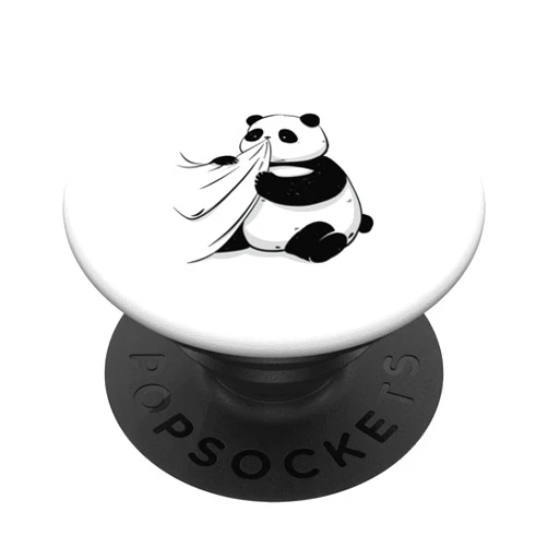 Bären Pandas, Waschbär Geschenke, lustige Sprüche Panda bear pulls on blanket for forest animal fans men women child PopSockets Swappable PopGrip