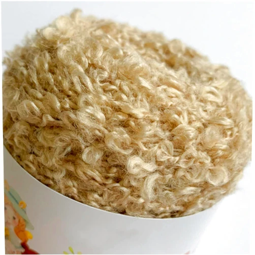 WellieSTR 50g (No.14Burywood) Soft Plush Wool Acrylic Fancy Loop Yarn for Doll Hair Making,Crochet Knitting,Needle Felting Doll Hair,Curly Hair Coils of Wool Felt Carded Sheep Wool,Roving,Fiber,Red,1
