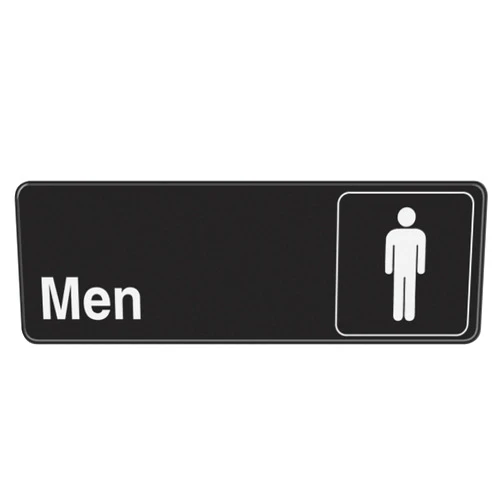 Hillman 841750 Men Visual Impact Self Adhesive, Black and White Plastic, 3x9 Inches 1-Sign, No Size, No Color