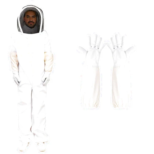 Lawei Beekeeping Suit Outfit, Durable Beekeeper Suit with Veil Hood and Beekeeping Gloves, Fully Body Size Beekeepers Suit for Men and Women, Suitable for Professional Beekeepers and Beginners(XL)
