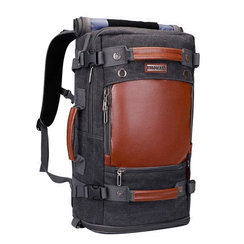 WITZMAN Travel Backpack for Men Women Carry on Luggage Backpack Canvas Rucksack Duffel bag with Shoe Compartment