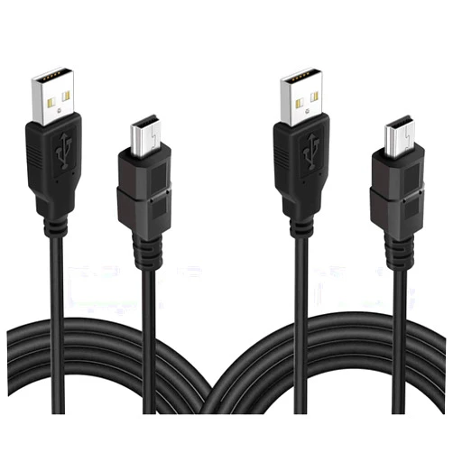 BATSOEASY 2 Pack 10ft PS3 Controller Charging Cable, USB 2.0 Type A to Mini B Cable Sync Cord for Sony PlayStation 3 / PS3 Slim/PS Move Controllers, Cell Phones, Digital Cameras, TI-84 Plus CE etc