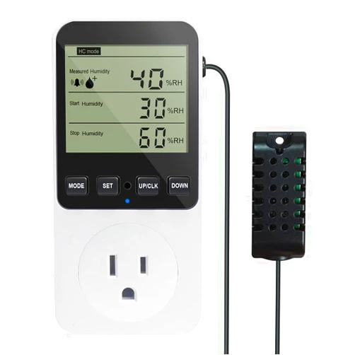 KETOTEK Humidity Controller Outlet Plug with Sensor, Digital Humidistat Switch 120V with Alarm for Greenhouse Mushroom Humidifier Dehumidifier