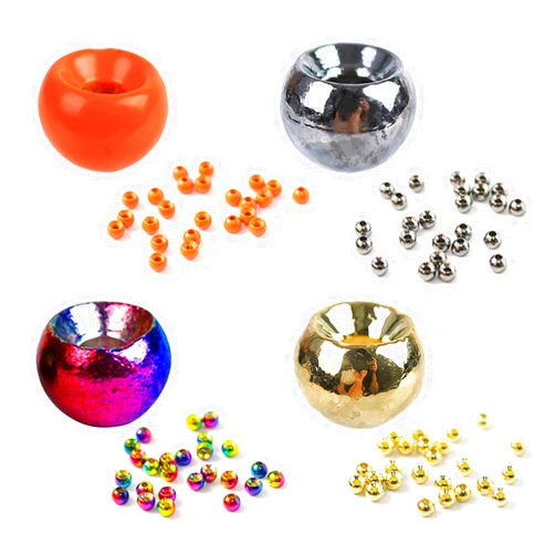 M MAXIMUMCATCH Maxcatch 100PC/LOT Tungsten Fly Tying Beads Head for Nymph Fishing Materials 10 Colors (Color Assortment A, 2.0mm(5/64'') -100PCS)
