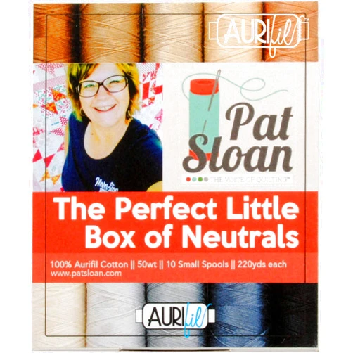 Aurifil Pat Sloan The Perfect Little Box of Neutrals Aurifil Thread Kit 10 Small Spools 50 Weight PS50PN10
