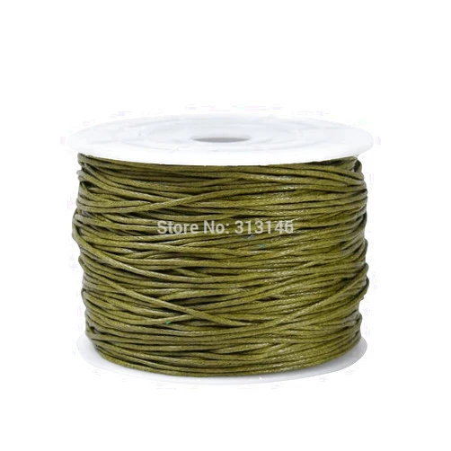MGIE Durable 100yds/Spool 1MM Olive Waxed Cotton Cord Beading Craft Shamballa DIY Jewelry Making String Thread Wire Rope Accessories