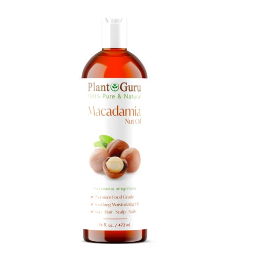 Plant Guru Macadamia Nut Oil 16 oz Virgin Unrefined Cold Pressed 100% Pure Natural - Skin, Body And Face. DIY Soap, Creams and Lip Balm Making