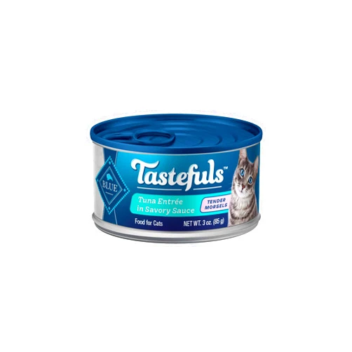 Blue Buffalo Tastefuls Wet Cat Food Morsels, Made with Natural Ingredients, Tuna, 3-oz Cans (24 Count)