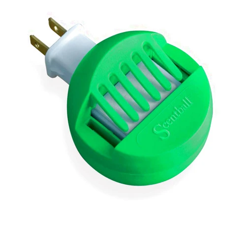 AromaHouse Scentball Plug-in Waterless & Cordless Aromatherapy Diffuser (Green) with 5 Refill Pads, 1 Count