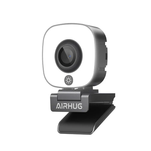 AIRHUG 4K Webcam, Webcam with Microphone, Adjustable Light Computer Camera with Privacy Cover, USB Plug and Play for Laptop Video Calling