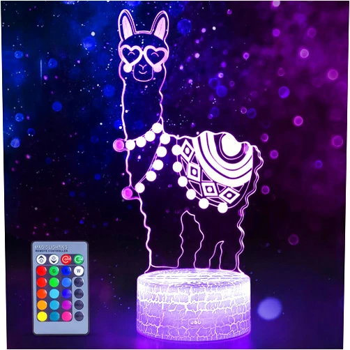 WHATOOK Alpaca Llama 3D Optical Illusion Lamp,16 Colors Change with Remote & Touch Control, Llama Night Light for Kids Bedroom Home Office Decor, Lama Gifts for Girls Boys Birthday Alpaca Lovers