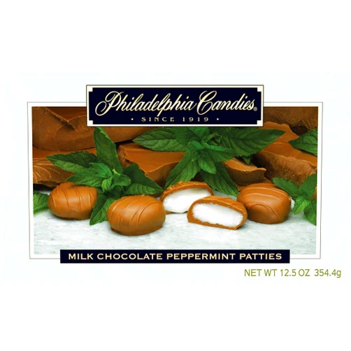Philadelphia Candies Milk Chocolate Covered Peppermint Patties, 12.5 Ounce Gift Box