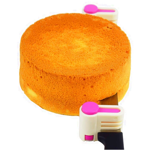 Yorwe 2PCS DIY Cake Slicer, Stratification Auxiliary, Bread Slice, Toast Cut, 5 Layers Leveler Slicer, Kitchen Fixator Tool (2, Rose Red)