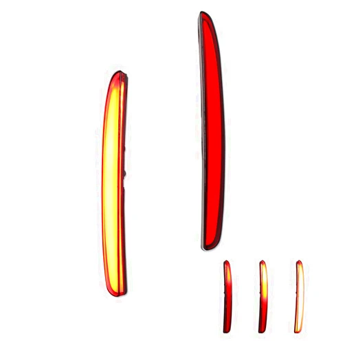 GTINTHEBOX Red Lens LED Bumper Reflector Lights Tail Brake Rear Fog Lamps for 2017-up Honda Civic Hatchback, Type-R or SI 4-Door Sedan