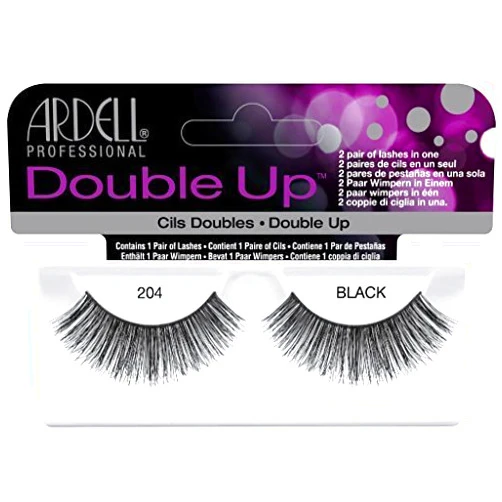 Ardell Double Up #204 False Eyelashes, Black (Pack of 4 Pairs) by Ardell
