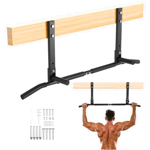 VEVOR Joist Mount Pull Up Bar, Ceiling Mounted Chin Up Bar for Home Gym, Multi-Grip Pull Ups, 42 in Width Multifunctional Training Station, Heavy Duty Steel Upper Body Workout Bars, 440 lbs Capacity