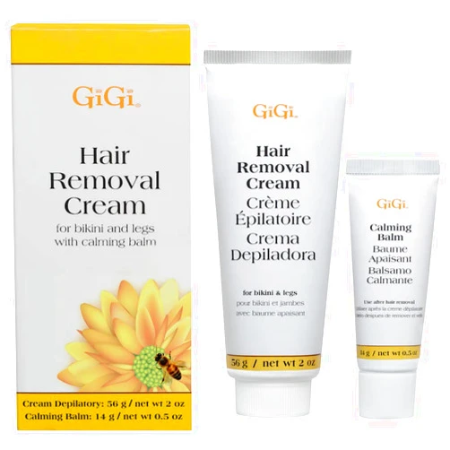 GiGi Hair Removal Cream, with Calming Balm for Legs and Bikini Area