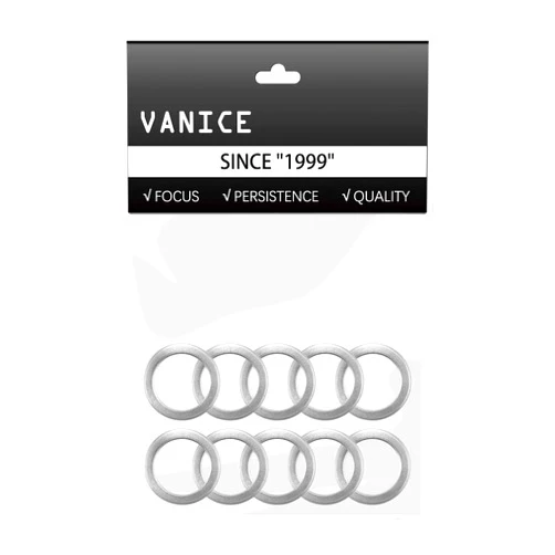 VANICE 10 Pcs Pedal Washers, Thickness Stainless Steel Replacement Silver for Moutain Bike Road Bicycle