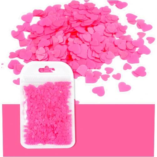 Kistreao Valentine's Day Heart Nail Art Glitter Sequins for Acrylic Nails Design, Multiple Sizes Holographic Pink Heart Sequins Nail Accessories for Women Girls DIY Manicures Salon Decorations(Pink)