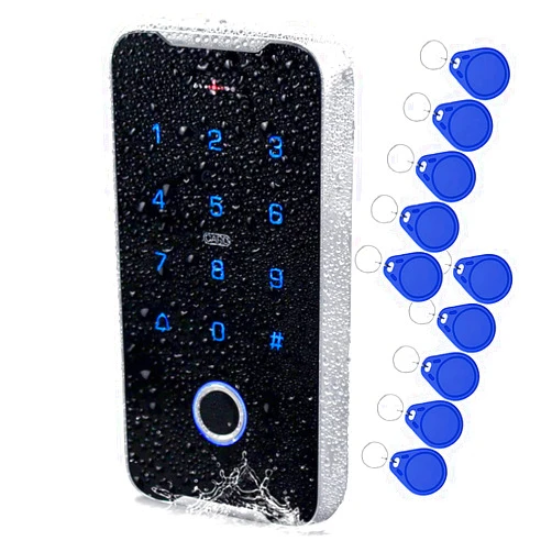 TO BE SECOND JASAG IP68 Fully Waterproof Fingerprint RFID Keypad Access Control System, 13.56MHz Wiegand 26 Metal Shell Access Controller, NFC Smart Phone Unlock for Home Safe, Outdoor Supported