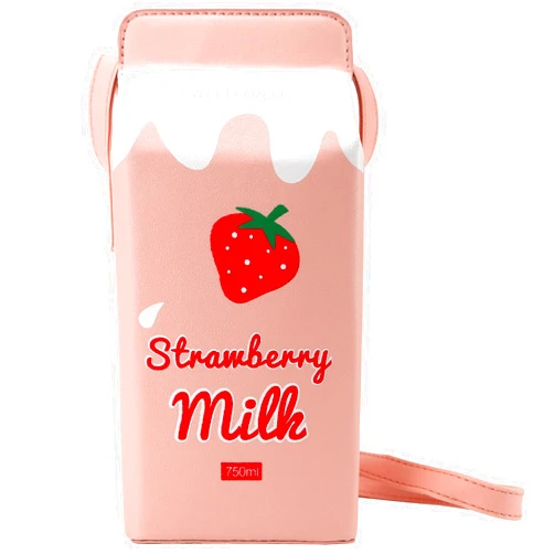 QiMing Cow appearance Milk Box CrossBody Purse Bag,PU Phone Shoulder Wallet for Women Girl