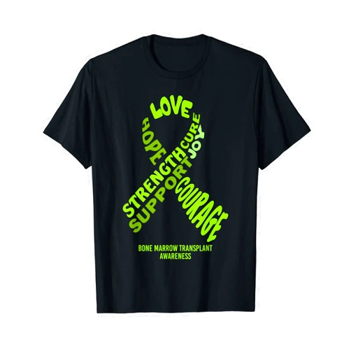 The Unchargeables - Bone Marrow Transplantation Bone Marrow Transplant Awareness Ribbon With Words T-Shirt