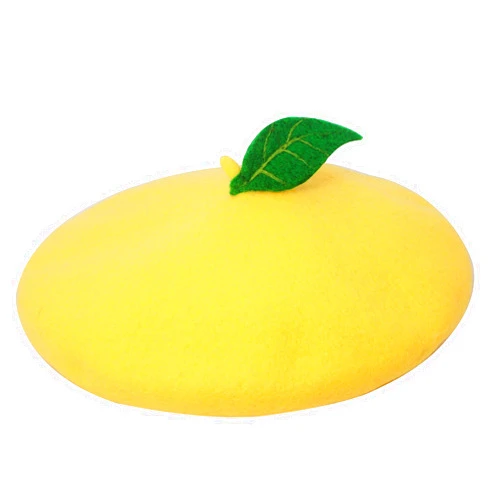 FAICCIA Green Leave Fruit Cosplay Beret Vintage Painter Hat Lolita Kawaii Wool Cap Xmas Gift