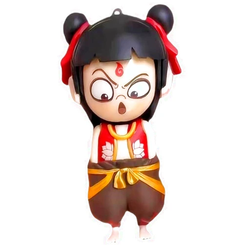 SUNKOX Nezha Face-Changing Pendant,Ne Zha Cute Face Changing Doll,Face-Changing Plastic Decorative Ornament Pendant with 4 Unique Faces Ornament Fun Creative Gift