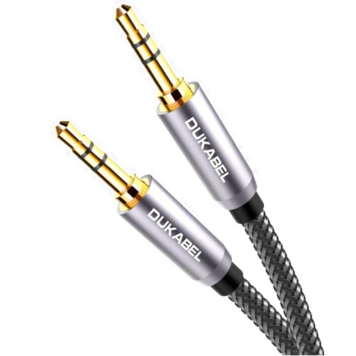 DUKABEL Top Series 3.5mm AUX Cable Lossless Audio Gold-Plated Auxiliary Audio Cable Nylon Braided Male to Male Stereo Audio AUX Cord Car Headphones Phones Speakers Home Stereos (4 Feet /1.2 Meters)