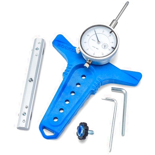 Rockler Table Saw Alignment Gauge - Precision Dial Indicator Table Saw for Parallelism & Safe Cuts – Adjustable Fit Miter Fence Gauge w/Aluminum Miter Bar, Hex Key – Woodworking Tools