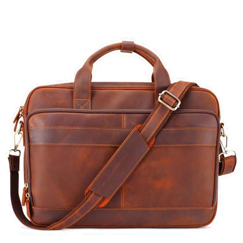 Jack&Chris Leather Briefcase for Men,Business Travel Laptop Messenger Bags
