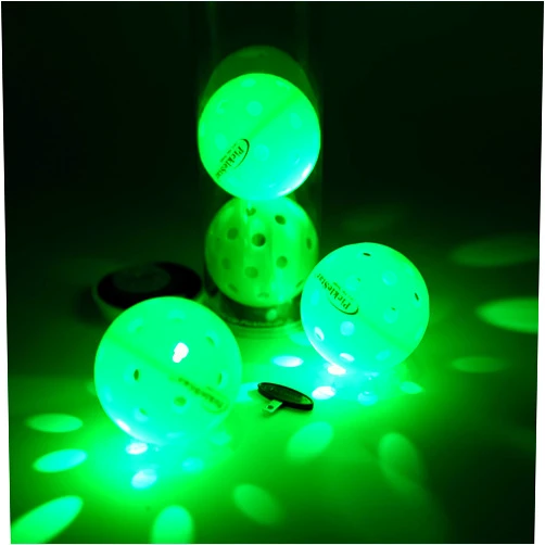 PickleStar Let's Play Tonight PickleStar Gen 2 Premium LED Pickleball Balls - Next-Generation Glow & Perfectly Balanced Bounce for Advanced Players, Robust and Reliable, 4 Pack with Long-Life Batteries
