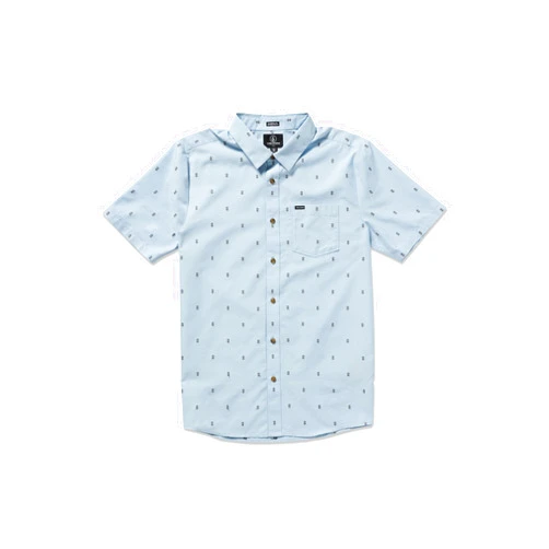 Volcom Mens Bankstone Shortsleeve Printed Woven Shirt - Lightweight Button-up, Soft Cotton Blend, Casual Fit for Summer