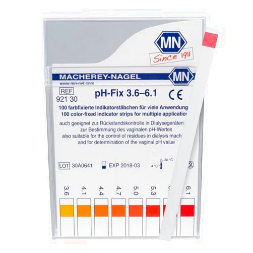 Macherey-Nagel, 92130, pH-Fix 3.6-6.1, Box of 100 Strips