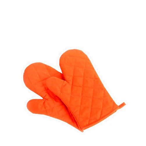 Nachvorn Oven Mitts, Premium Heat Resistant Kitchen Gloves Cotton & Polyester Quilted Oversized Mittens, 1 Pair Orange