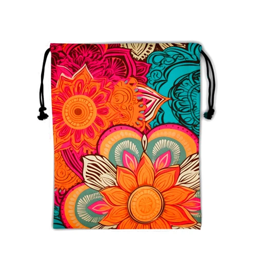 Nerxy Flowers Grip Bag for Gymnasts - Colorful Floral Gymnastics Grip Bag Boho Blossom Plant Drawstring Storage Pouch Gym Bag Adjustable