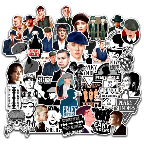 PULTENEY 43 PCS Peaky Blinders Movie Stickers – Waterproof Vinyl Decals for Laptop, Scrapbooking, Album, Skateboard, Motorcycle, Luggage, Phone Case, Removable Decoration – 2-2.5 Inches