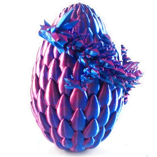 Conoelan 3D Printed Dragon in Egg,Full Articulated Dragon Dragon with Dragon Egg,Home Office Decor Executive Desk Toys (Blue&Violet)