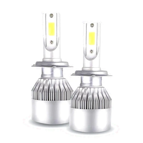 LLII 2PCS H7 LED Headlight Bulb, H7/H11/9005 Car C6 LED Fog Light Replacement, 6000K 3800LM 36W Super Bright High Low Beam Headlamp Bulbs(White)