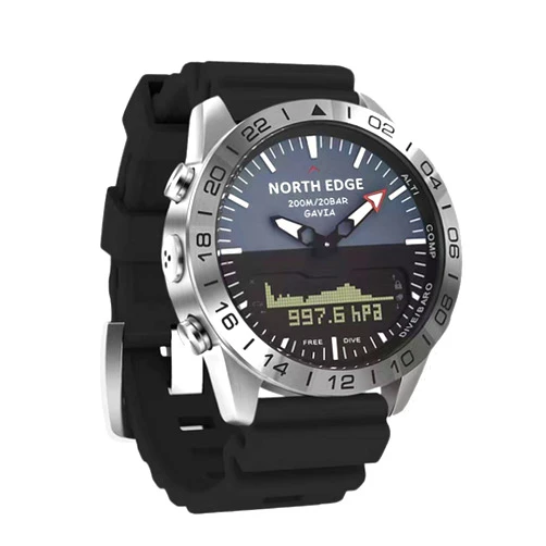 CakCity Altimeter Watch Stainless Steel Analog Digital Watches for Men Waterproof Pilot Watch Compass Diving Outdoor Sport Watch for Men 20ATM