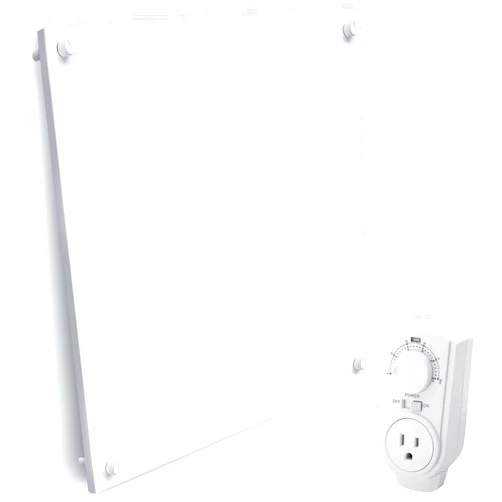 EconoHome Wall Mount Space Heater Panel - with Thermostat - 400 Watt Convection Heater - Ideal for 120 Sq Ft Room - 120V Electric Heater - Updated Model